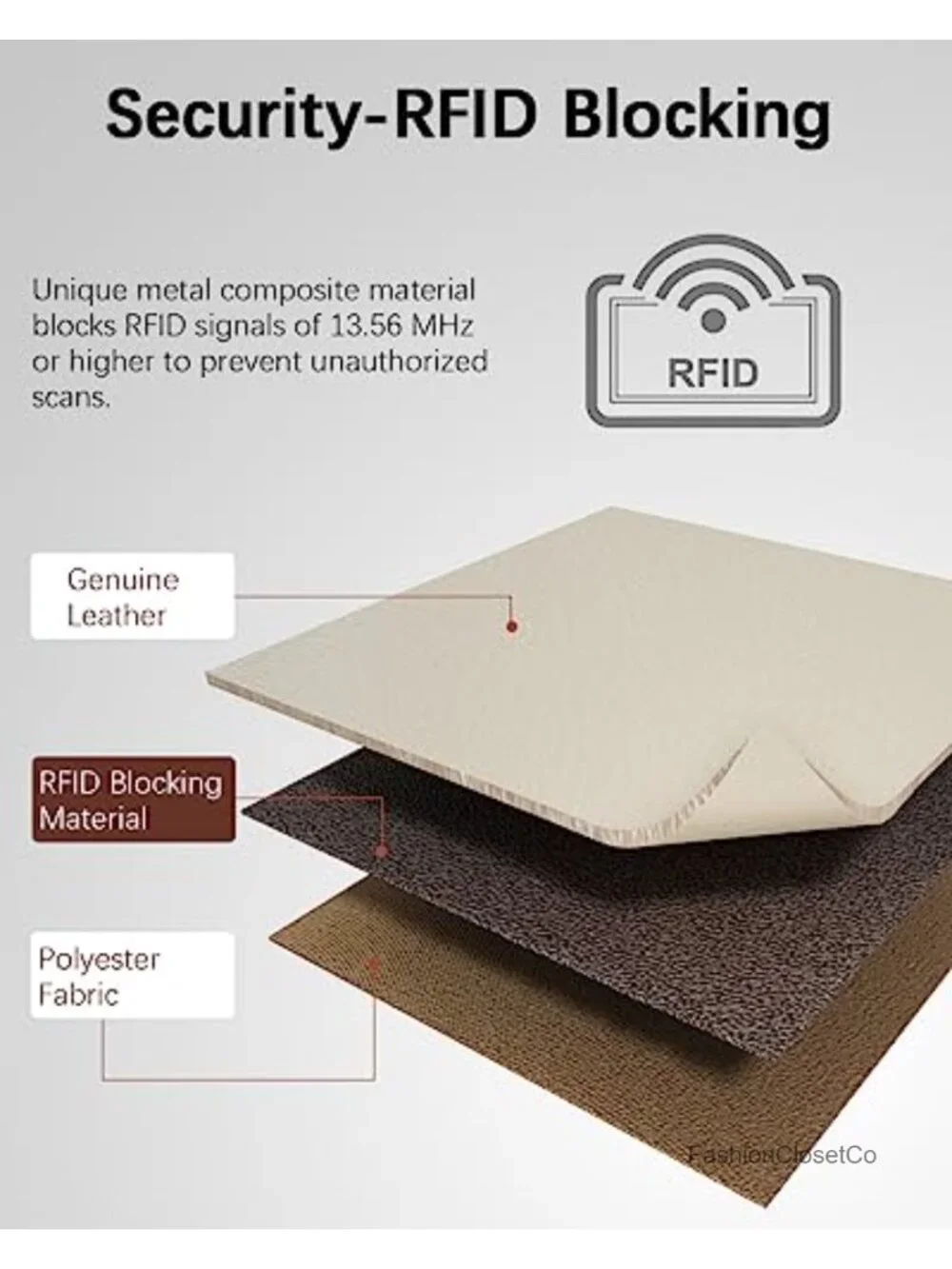 Top Grain Leather RFID Blocking Large Capacity Wallet Clutch Card Holder